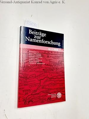 Bild des Verkufers fr Beitrge zur Namenforschung 51, 1, 2016 zum Verkauf von Versand-Antiquariat Konrad von Agris e.K.