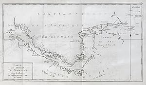 "Carte du Detroit de Magellan avec les routes de la Boudeuse et de l'Etoile." - Strait of Magella...