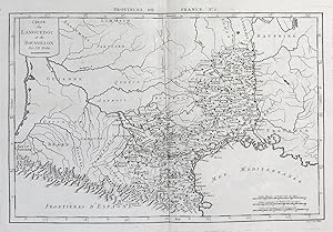 Seller image for Carte du Languedoc et du Roussillon." - Langueduc Roussillon Nolin France carte Karte map for sale by Antiquariat Steffen Vlkel GmbH