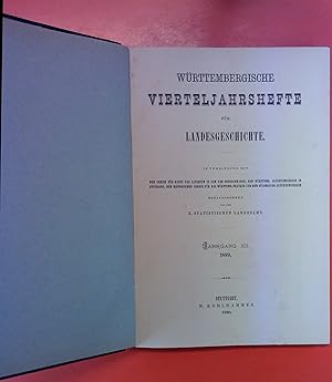 Seller image for Wrttembergische Vierteljahrshefte fr Landesgeschichte - Jahrgang XII. / Die Zwiefalter Annalen und Ortliebs Chronik for sale by biblion2