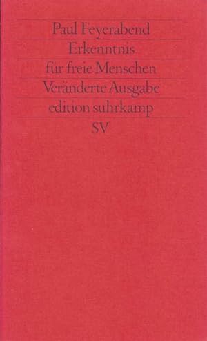 Bild des Verkäufers für Erkenntnis für freie Menschen. Edition Suhrkamp ; Bd. 11 zum Verkauf von Antiquariat Mäander Quell
