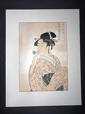 Young Woman Blowing a Poppen (Popen o Fuku Musume)