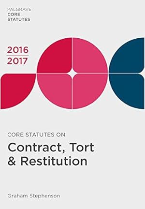 Bild des Verkufers fr Core Statutes on Contract, Tort & Restitution 2016-17 (Palgrave Core Statutes) zum Verkauf von WeBuyBooks