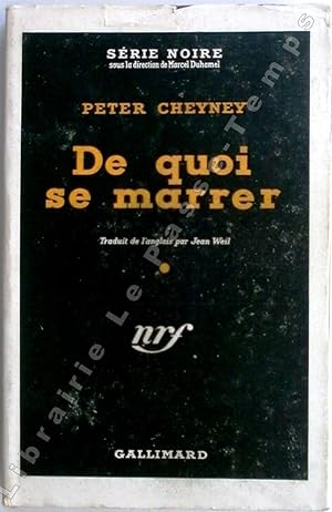 Imagen del vendedor de Collection Srie Noire - N (9) - DE QUOI SE MARRER (You'd be surprised, 1940). Traduit de l'anglais par Jean Weil. a la venta por Jean-Paul TIVILLIER