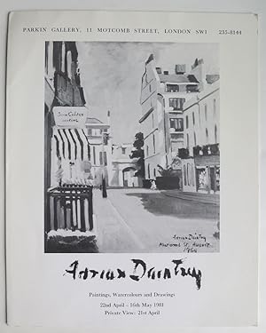 Image du vendeur pour Adrian Daintrey. Paintings, Watercolours and Drawings. Parkin Gallery, 22nd April-16th May 1981. mis en vente par Roe and Moore