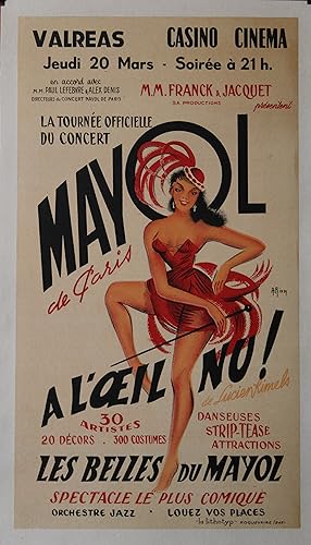 "TOURNÉE DU CONCERT MAYOL de PARIS 1958" A L'OEIL NU de Lucien RIMELS avec LES BELLES DU MAYOL au...