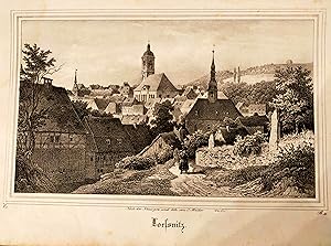 Lössnitz. Lithographie aus Sachsens Kirchengalerie ( Kirchengallerie ) um 1840