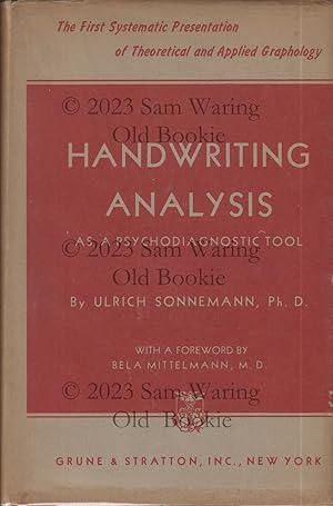 Seller image for Handwriting analysis as a psychodiagnostic tool : a study in general and clinical graphology. for sale by Old Bookie