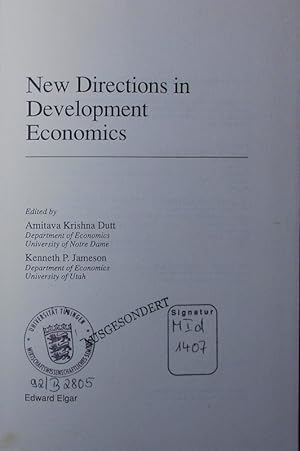 Bild des Verkufers fr New directions in development economics. zum Verkauf von Antiquariat Bookfarm
