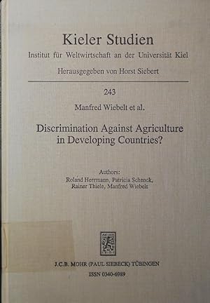 Bild des Verkufers fr Discrimination against agriculture in developing countries? zum Verkauf von Antiquariat Bookfarm