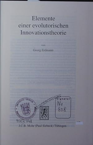 Bild des Verkufers fr Elemente einer evolutorischen Innovationstheorie. zum Verkauf von Antiquariat Bookfarm