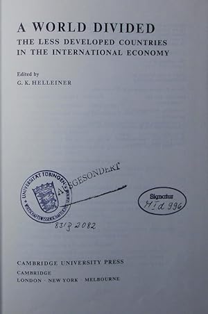 Seller image for A world divided. the less developed countries in the international economy. for sale by Antiquariat Bookfarm