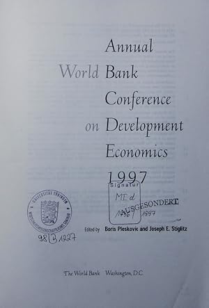 Bild des Verkufers fr Annual World Bank Conference on Development Economics 1997. zum Verkauf von Antiquariat Bookfarm