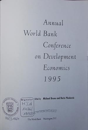 Bild des Verkufers fr Annual World Bank Conference on Development Economics 1995. zum Verkauf von Antiquariat Bookfarm