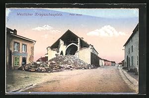 Image du vendeur pour Carte postale Petitmont, le front de l'Ouest, Premire Guerre mondiale, zerfallene l'glise mis en vente par Bartko-Reher