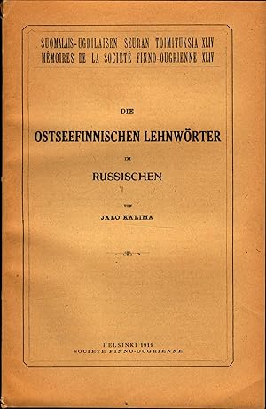 Seller image for Die Ostseefinnischen Lehnwrter im Russischen for sale by avelibro OHG