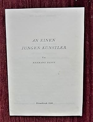 An einen jungen Künstler. (geschrieben im Januar 1949.)