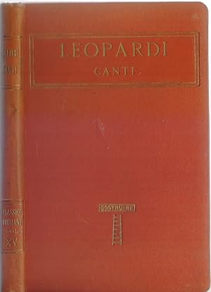 Immagine del venditore per Leopardi Canti con un saggio di C.A. Sainte -Beuve venduto da libreria biblos