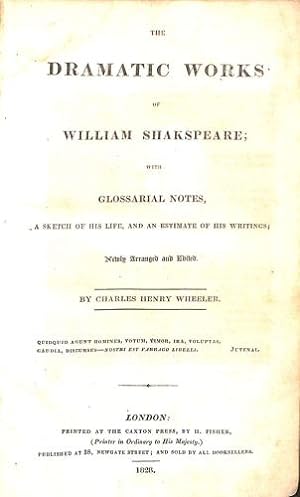 Bild des Verkufers fr The dramatic works of William Shakespeare zum Verkauf von WeBuyBooks
