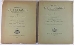 Bild des Verkufers fr Archives de Bretagne. Recueil d'actes, de chroniques et de documents historiques rares ou indits publi par la Socit des Bibliophiles Bretons et de l'Histoire de Bretagne. Tome XV. Documents indits relatifs aux tats de Bretagne de 1491  1589. Tome I et II. zum Verkauf von Librairie Ancienne Richard (SLAM-ILAB)