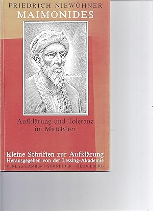 Immagine del venditore per Maimonides. Aufklrung und Toleranz im Mittelalter venduto da Antiquariat Bcherlwe