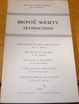 Image du vendeur pour Bronte Society Transactions, Part 75 of the Society's Publications, No. 5 of Volume 14. mis en vente par Wittenborn Art Books