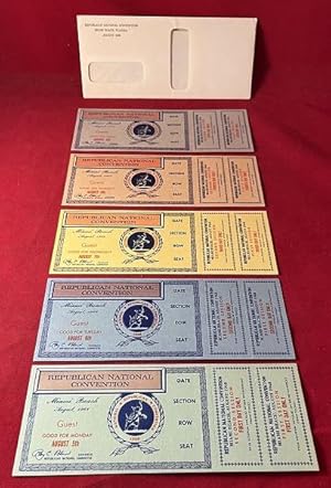 UNUSED 1968 Republican National Convention Ticket SET of 5 w/ Envelope