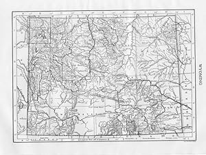 WYOMING,Railways,County,Boundaries,Historical State Map