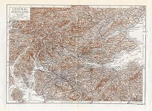 CENTRAL SCOTLAND,Roman Wall,Railways,Historical Map