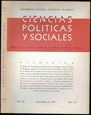 Seller image for El diseno de investigacion social con fines pedagogicos in Ciencias Politicas y Sociales Ano VII (7) Number 23 for sale by The Book Collector, Inc. ABAA, ILAB