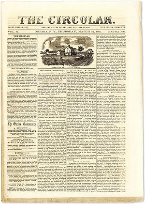 The Circular. Vol. X, Extra No. [March 22, 1861]