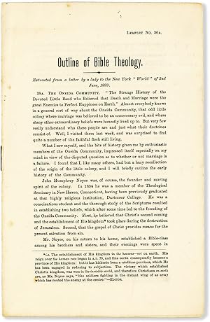 Outline of Bible Theology. Extracted from a Letter by a Lady to the New York "World" of 2nd June,...