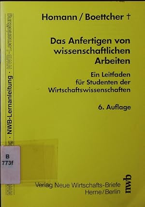 Immagine del venditore per Das Anfertigen von wissenschaftlichen Arbeiten. ein Leitfaden fr Studenten der Wirtschaftswissenschaften. venduto da Antiquariat Bookfarm