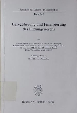 Seller image for Deregulierung und Finanzierung des Bildungswesens. for sale by Antiquariat Bookfarm