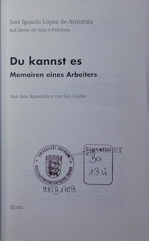 Seller image for Du kannst es. Memoiren eines Arbeiters. for sale by Antiquariat Bookfarm