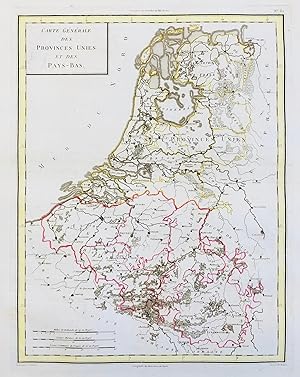 Imagen del vendedor de Carte Generale des Provinces Unies et des Pays-Bas" - Nederland Netherlands Niederlande Holland Belgium Belgique carte map Karte a la venta por Antiquariat Steffen Vlkel GmbH