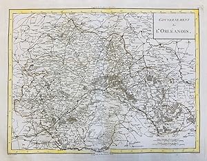 Seller image for Gouvernement de l'Orlanois." - Orleanais Orleans Vendome Chartres France Frankreich carte map Karte for sale by Antiquariat Steffen Vlkel GmbH