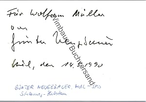 Bild des Verkufers fr Original Autograph Gnter Neugebauer MdL Landtag Schleswig Holstein /// Autogramm Autograph signiert signed signee zum Verkauf von Antiquariat im Kaiserviertel | Wimbauer Buchversand