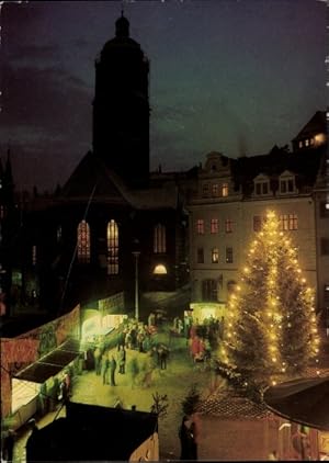 Bild des Verkufers fr Ansichtskarte / Postkarte Meien an der Elbe, Weihnachtsmarkt, Fraunekirche, Weihnachtsbaum zum Verkauf von akpool GmbH