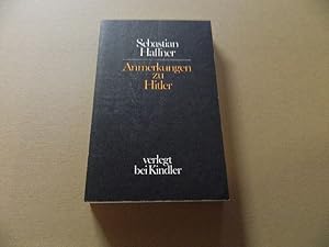 Bild des Verkufers fr Anmerkungen zu Hitler. Teil von: Anne-Frank-Shoah-Bibliothek zum Verkauf von Versandantiquariat Schfer