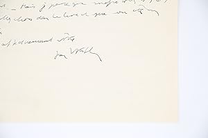 Lettre autographe signée adressée à Marc Barbezat : "J'ai aimé ce que vous dites sur vos journées...