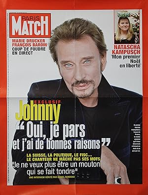 "Johnny HALLYDAY" Affiche originale PARIS MATCH 21 Décembre 2006 / Photo François DARMIGNY