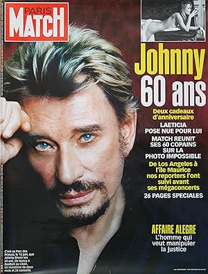 "Johnny HALLYDAY et LAETICIA (nue)" Affiche originale PARIS MATCH 5 Juin 2003 / Photo Sylvie LANC...