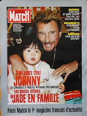 "Johnny HALLYDAY et JADE" Affiche originale PARIS MATCH 17 Novembre 2005 / Photo Daniel ANGELI