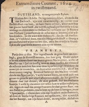 Extraordinaire courant in 't troubeljaar 1684. (&) Extraordinare courant, 1684, in twistmaand. (S...
