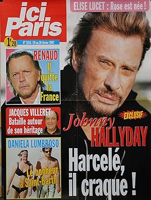 "Johnny HALLYDAY / RENAUD / Jacques VILLERET / Daniela LUMBROSO" Affiche originale ICI PARIS 20 F...