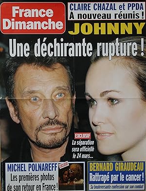 "Johnny HALLYDAY et LAETICIA / Michel POLNAREFF" Affiche originale FRANCE DIMANCHE 16 Février 2007