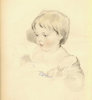 1837 Colored Print of a little girl with blue eyes by Sir Thomas Lawrence