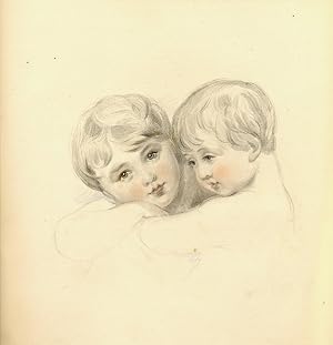 1837 Colored Print of children hugging each other by Sir Thomas Lawrence