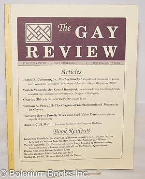 Bild des Verkufers fr The Gay Review: vol. 1, #1, December, 1990 zum Verkauf von Bolerium Books Inc.